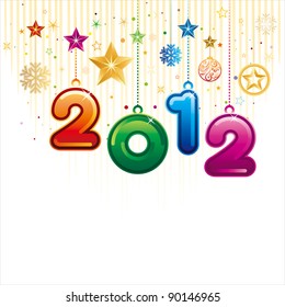 vector illustration of happy new year 2012