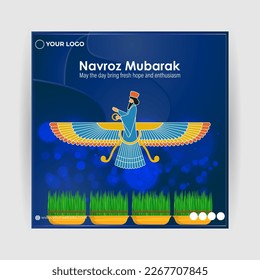 Vector illustration of Happy Nowruz Persian New Year greeting