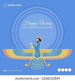 Vector illustration of Happy Nowruz Persian New Year greeting