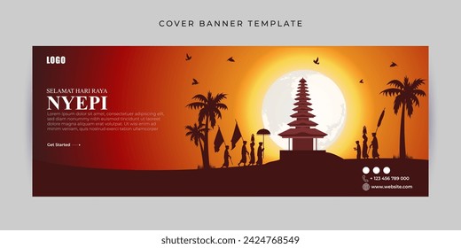 Vector illustration of Happy Nyepi Day social media feed template