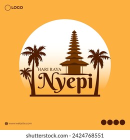 Vector illustration of Happy Nyepi Day social media feed template
