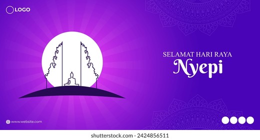 Vector illustration of Happy Nyepi Day social media feed template