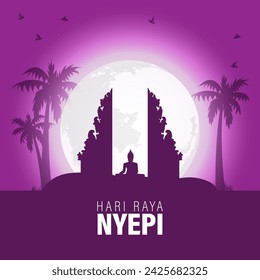 Vektor-Illustration von Happy Nyepi Day Social Media Feed-Vorlage