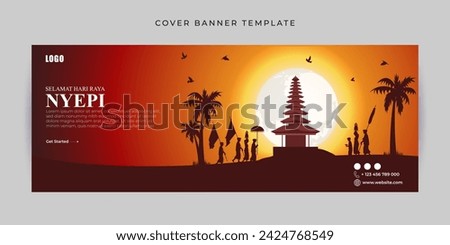 Vector illustration of Happy Nyepi Day social media feed template Stockfoto © 