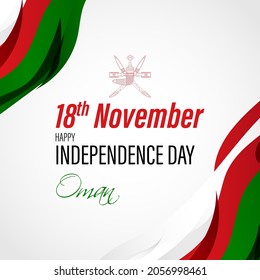 Vector illustration of happy Oman independence day