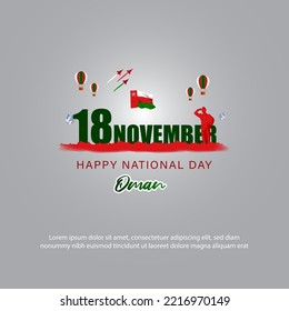 Vector illustration of happy Oman National Day banner