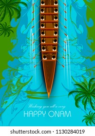 vector illustration of Happy Onam background for Festival of South India Kerala