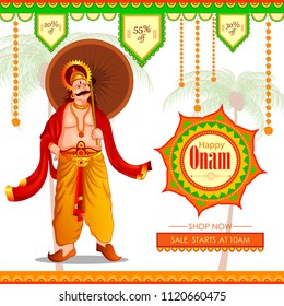 vector illustration of Happy Onam Big Shopping Sale Advertisement background