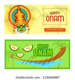 vector illustration of Happy Onam Big Shopping Sale Advertisement background