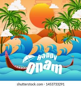 vector illustration of Happy Onam Big Shopping Sale Advertisement background for Festival of South India Kerala