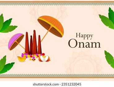 vector illustration of Happy Onam Big Shopping Sale Advertisement background for Festival of South India Kerala