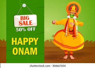 vector illustration of Happy Onam big sale