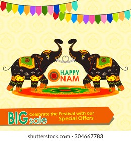vector illustration of Happy Onam big sale