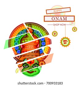 vector illustration of Happy Onam Big Shopping Sale Advertisement background