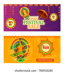 vector illustration of Happy Onam Big Shopping Sale Advertisement background