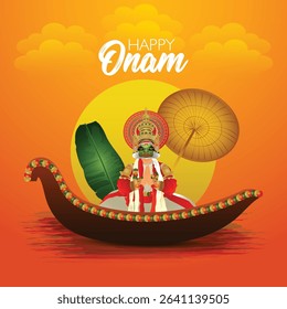Vector illustration of happy onam festival