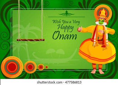 vector illustration of Happy Onam Festival background