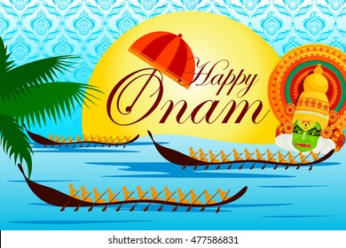 vector illustration of Happy Onam Festival background