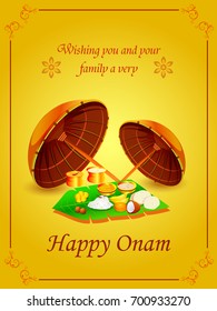 vector illustration of Happy Onam Festival background of Kerala