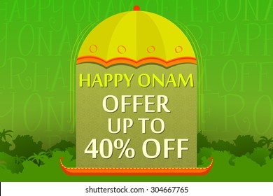 vector illustration of Happy Onam offer