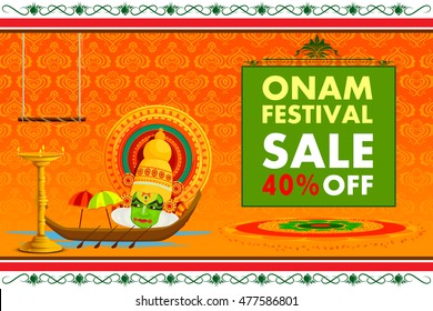 vector illustration of Happy Onam shopping sale offer
