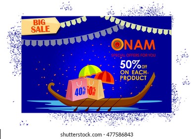 vector illustration of Happy Onam shopping sale offer