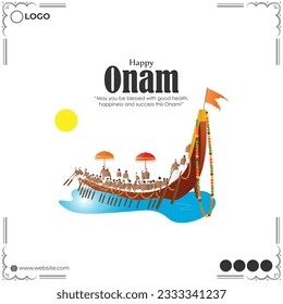 Vector illustration of Happy Onam social media story feed mockup template