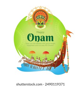 Ilustración vectorial de la Plantilla de canales de medios sociales Happy Onam