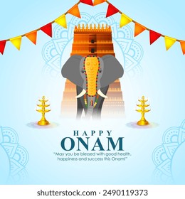 Vector illustration of Happy Onam social media feed template