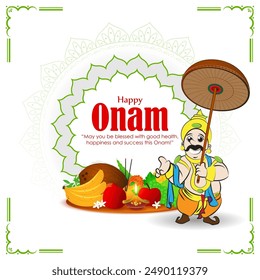 Vector illustration of Happy Onam social media feed template