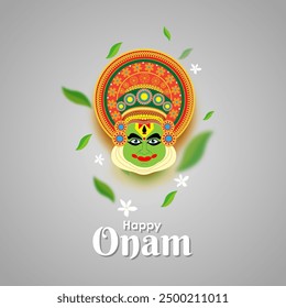 Vector illustration of Happy Onam social media feed template