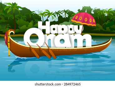 vector illustration of Happy Onam wallpaper background