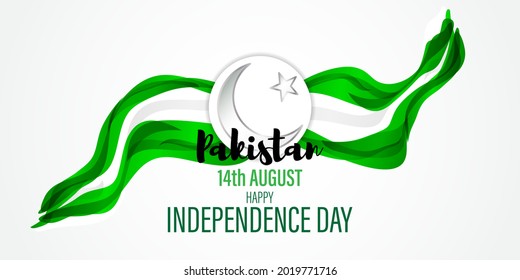 vector illustration for happy Pakistan independence day -14 august 