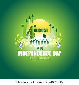 vector illustration for happy Pakistan independence day -14 august 