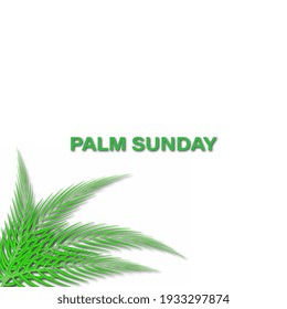 vector illustration of Happy palm Sunday. Happy Easter lettering card. quote to design greeting card, poster, banner.