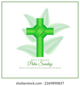 Ilustración vectorial de la pancarta Happy Palm Sunday