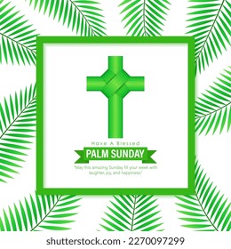 Vector illustration of Happy Palm Sunday wishes greeting banner