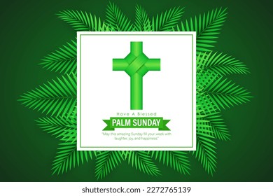 Vector illustration of Happy Palm Sunday wishes greeting banner