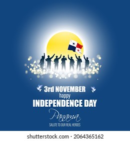 Vector illustration of happy Panama independence day