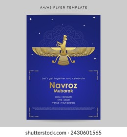 Vector illustration of Happy Parsi New Year social media feed template