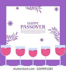 Vector illustration Happy Passover greeting