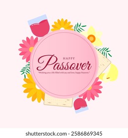 Vector illustration of Happy Passover social media template