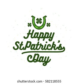Vector illustration of happy patricks day typography text design for logo, banner, poster, greeting card, gift package isolated on white background