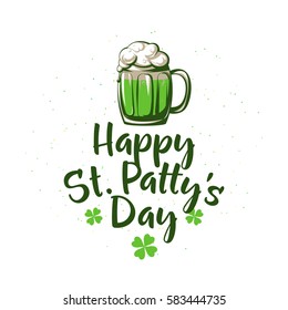Vector illustration of happy patricks day typography text design for logo, banner, poster, greeting card, gift package isolated on white background