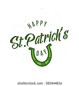 Vector illustration of happy patricks day typography text design for logo, banner, poster, greeting card, gift package isolated on white background