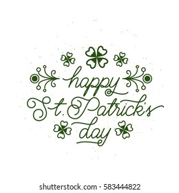 Vector illustration of happy patricks day typography text design for logo, banner, poster, greeting card, gift package isolated on white background