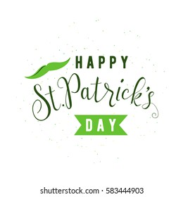 Vector illustration of happy patricks day typography text design for logo, banner, poster, greeting card, gift package isolated on white background