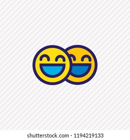 Vector illustration of happy people icon colored line. Beautiful celebration element also can be used as smile emoticon icon element.