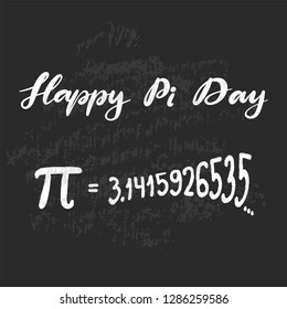 Vector illustration for Happy Pi Day. Celebrate Pi Day calligraphy. Mathematical constant. March 14th (3/14). Constant number Pi. Eps10