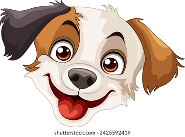 Ilustración vectorial de un perro feliz y juguetón